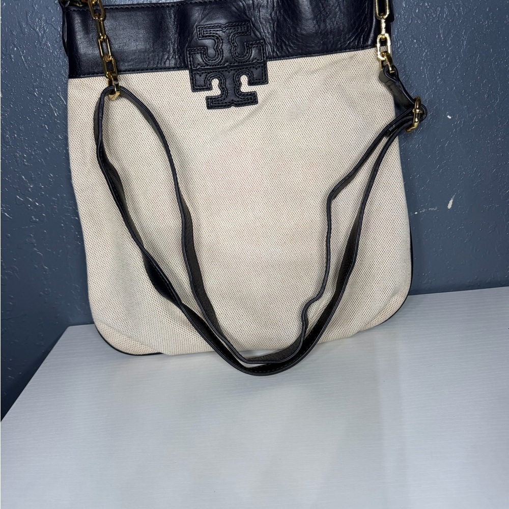 Tory Burch Black and Cream Crossbody Bag
